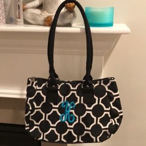 Initials, Inc. Black and White K Initial Purse